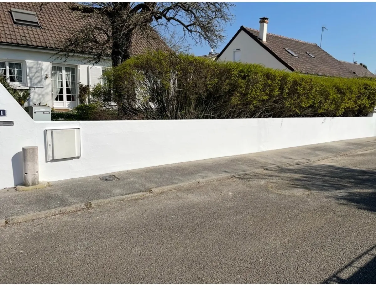 Muret nettoyé et réparé par Zimmermann — résultat impeccable