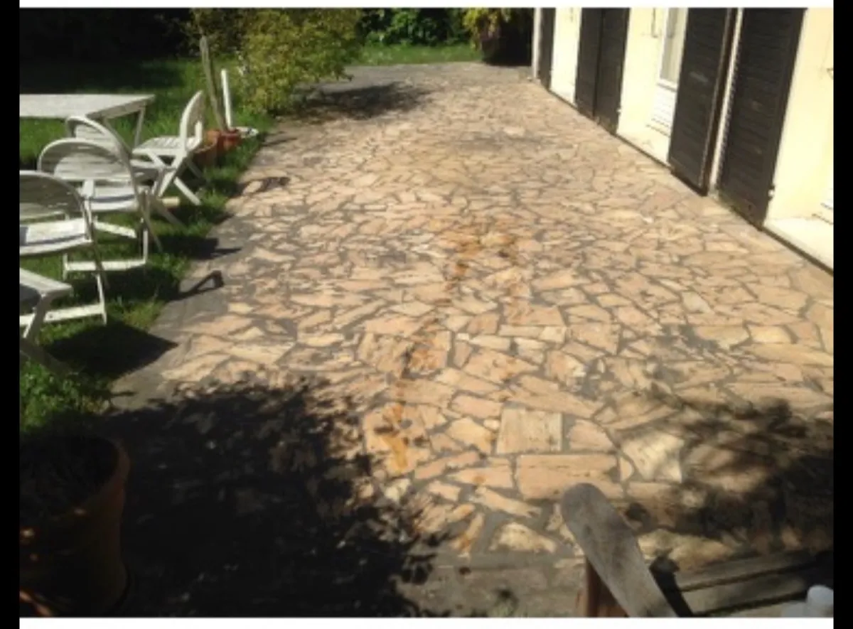 Avant — Nettoyage de terrasse en pierre