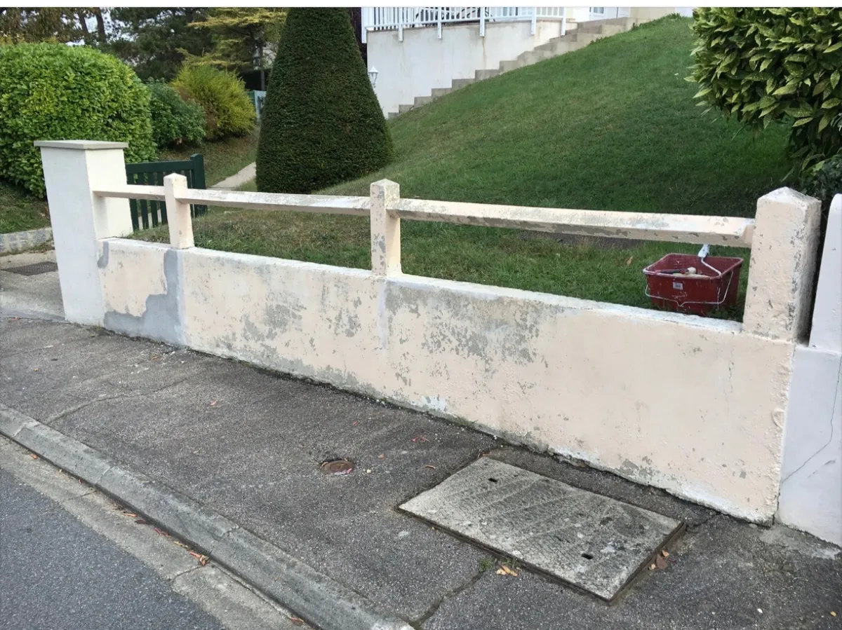 Avant — Peinture de muret et clôture