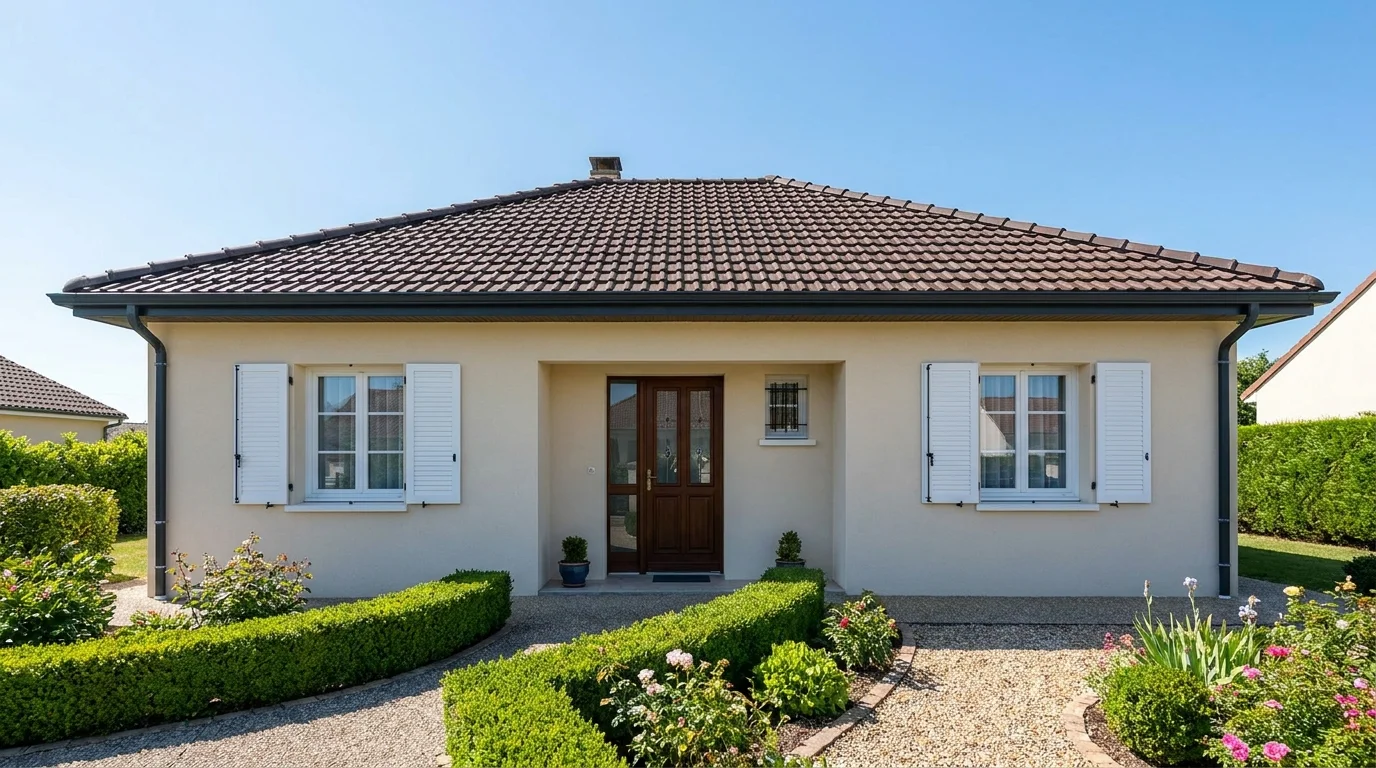 Pavillon avec gouttieres et descentes posees par Zimmermann